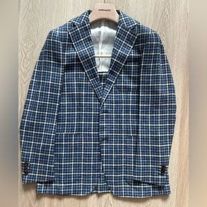 COPY - NWOT Suitsupply Jort Havana Wool/Silk/Linen Checked Blazer (38R)